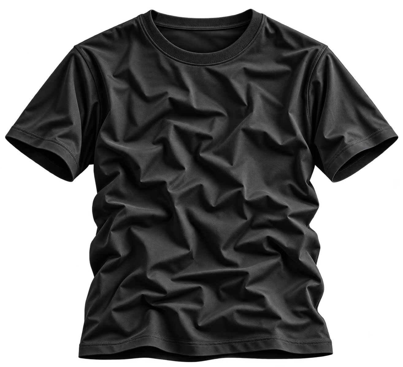 Camiseta preta amassada